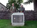 Memorial stone, on the right is Sam Callander (1922 - 2012) of Parton, who devoted much of his life to promoting the memory of Maxwell.