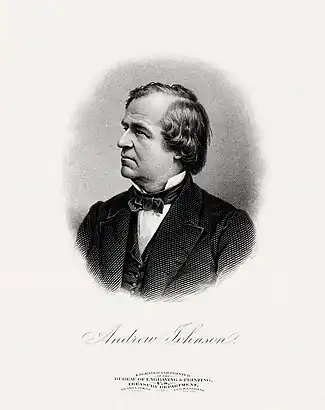 BEP engraved portrait of Johnson as president