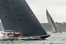 Racing against Rainbow (foreground) in the 2012 J-Class Solent regatta