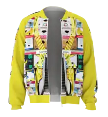 Yellow bomber jacket from the Veranda Mall clothing line.