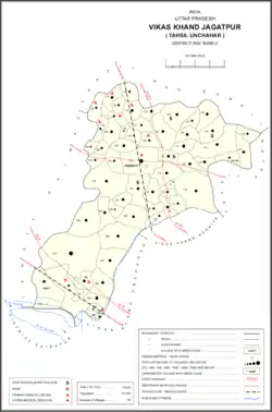 Map showing Sudamanpur (#079) in Jagatpur CD block