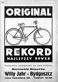 Advert. for Bike Firm at Nakielska 89, c. 1936