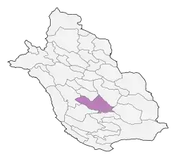 Location of Jahrom County in Fars province