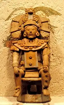 Painted pottery figurine of a King from the burial site at Jaina Island, Mayan art, 400–800 AD