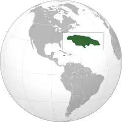 Location of Jamaica