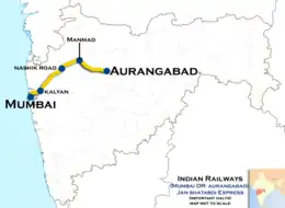 Janshatabdi Express (Mumbai - Aurangabad) Route map