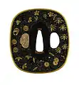 Tsuba with autumn flowers