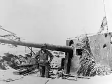 A turret mounted gun captured on Tarawa.