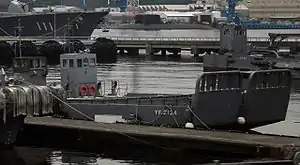 Two Japanese LCM class ships at Yokosuka naval base