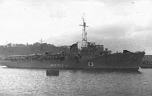 Wakataka as repatriation transport in Spring 1947 at Sasebo Naval Base.