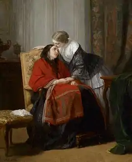 1858 painting entitled "The kiss" (Le Baiser).