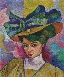 Jean Metzinger,  Femme au Chapeau (Woman with a Hat), c.1906, oil on canvas, 44.8 x 36.8 cm, Korban Art Foundation