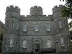 Castlegate, Jedburgh Castle Old Jail With Exercise Yard Walls, Fortifications, Portcullis Gates, Entrance Gates And Outer Embankment Wall