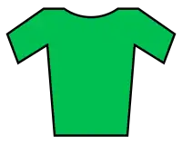 A green jersey, designating the winner of the mountains classification