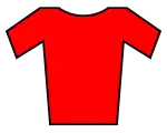 A red jersey, designating the winner of the points classification