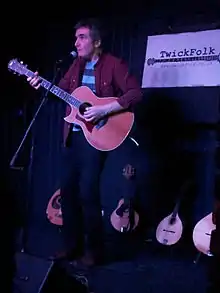 Jez Lowe performing at TwickFolk, February 2015