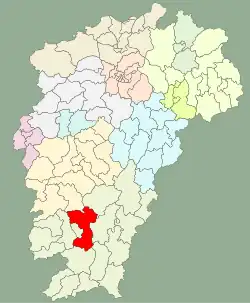 Location in Jiangxi