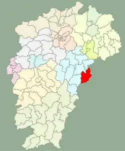 Location in Jiangxi