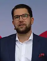 Jimmie Åkesson Almedalen 2018 (28390760747) Cropped.jpg