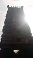 Temple gopuram in the evening