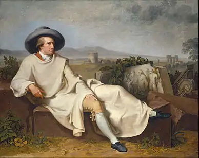 By Johann Heinrich Wilhelm Tischbein, Goethe in the Roman Campagna, 1787