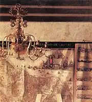 A theorized double eagle on top the chandelier