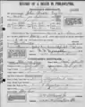 John Baxter Taylor's death certificate.