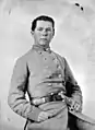 CPT John Day Perkins, 7/2/1863, wounded and captured at Gettysburg, his leg was amputated and he was held prisoner at Cape Henry and then Point Lookout; exchanged and released on March 9, 1864.