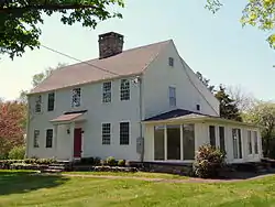 Photograph of the John Tyler House, a two-story wooden house