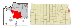 Location within Johnson County and Kansas