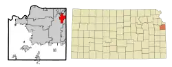 Location within Johnson County and Kansas