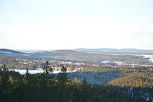 Plains with residual hills of Northern Sweden at Jokkmokk, Lappland