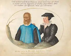 Petrus Gonsalvus and his wife Catherine by Joris Hoefnagel