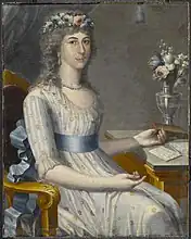 Criolla María de los Dolores Gutiérrez, in colonial Puerto Rico, in 1796, by the mulatto Rococo painter José Campeche. Painting currently housed in the Brooklyn Museum.