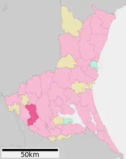 Location of Jōsō in Ibaraki Prefecture