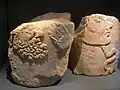 Fragments of the "mask pillar", limestone, 3rd century