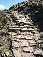 Paved path in the mountains