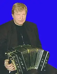 Simonsen with his bandoneon