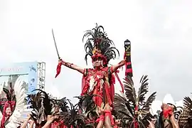 A Minahasan Kabasaran war dancer from Tomohon, North Sulawesi, Indonesia