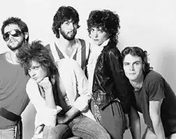 The Fabulous Knobs. Pictured left to right: Terry Anderson, David Enloe, Jack Cornell, Debra DeMilo, Keith Taylor (circa 1981)