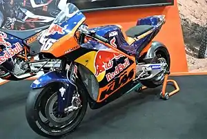 The Red Bull KTM RC16, ridden by Mika Kallio in the 2016 Valencia Grand Prix.