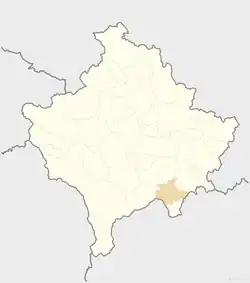 Kaçanik is located in Kosovo