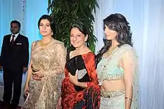 Kajol and Tanuja with their mother Tanuja.