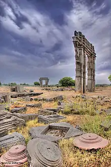 The Warangal gates within the fort complex