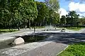 Fountain in newly reconstructed park