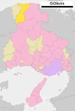 Location of Kami in Hyōgo Prefecture