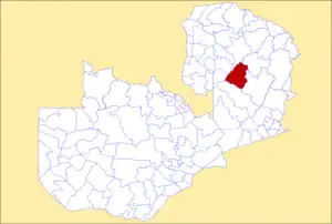 District location in Zambia