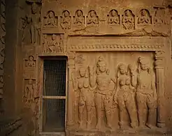 Sculptures in the Great Chaitya (veranda).