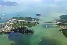 View of Ma Wan, with Tang Lung Chau in the upper part of the picture