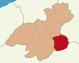 Map showing Ovacık District in Karabük Province